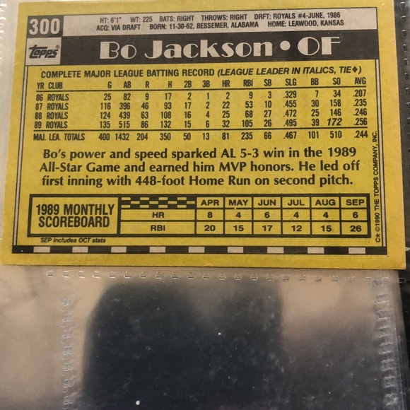 BO Jackson baseball card - Picture 2 of 2